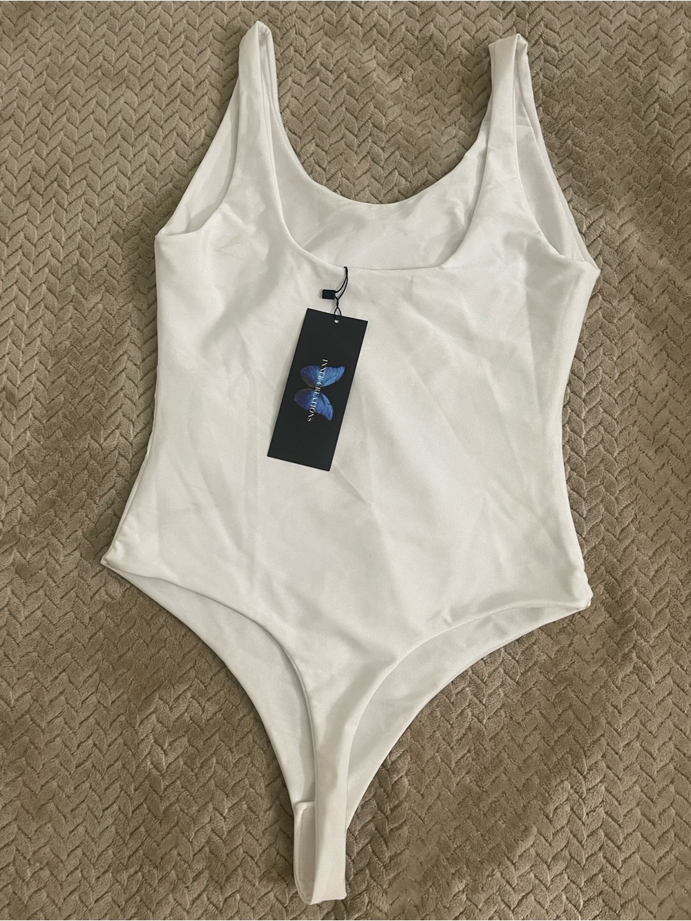 Women White One-Piece Swimsuit - Classic Scoop Neck